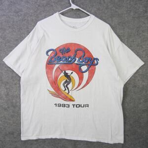 The Beach Boys Shirt Mens XL White 1983 Tour Graphic Band Rock Tee Concert Surf